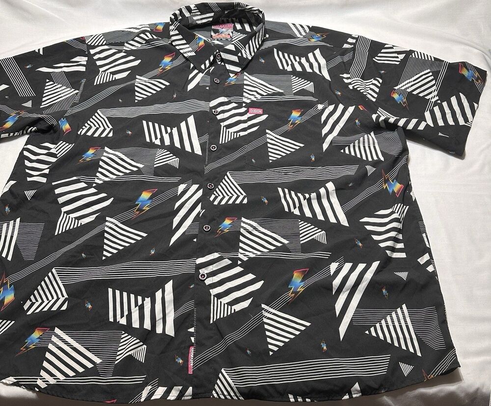 Dixxon Flannel Black White Church Music Button Shirt Short Sleeve 5XL *READ